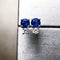 Boucles d'oreilles Aitches Single Tulip - Boucles d'oreilles en or blanc 18K, saphirs et diamants 58 Facettes GER1337BL