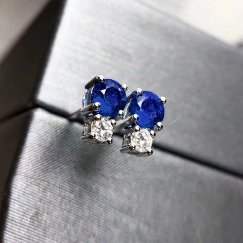 Boucles d'oreilles Single Tulip - Boucles d'oreilles en or blanc 18K, saphirs et diamants 58 Facettes GER1337BL