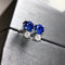 Boucles d'oreilles Single Tulip - Boucles d'oreilles en or blanc 18K, saphirs et diamants 58 Facettes GER1337BL
