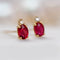 Boucles d'oreilles Single Tulip - Boucles d'oreilles en or 18K, rubis et diamants 58 Facettes GER1347RB