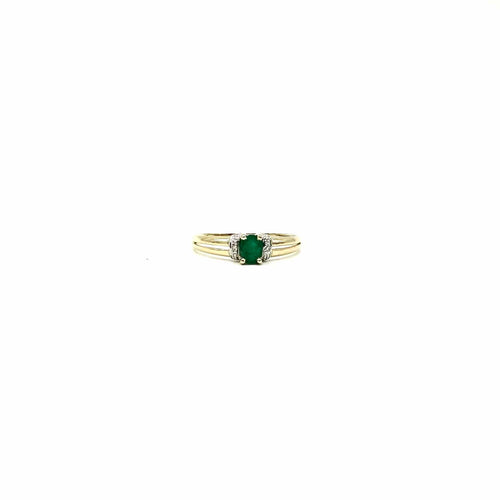 Bague 59 Bague en or jaune avec émeraude et diamants 58 Facettes Z15B51842
