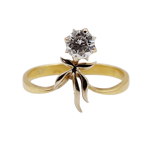 Bague 58 Bague duchesse soviétique en or 18k et diamant 0,40 ct 58 Facettes A07469