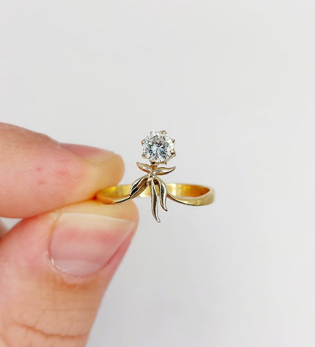 Bague 58 Bague duchesse soviétique en or 18k et diamant 0,40 ct 58 Facettes A07469
