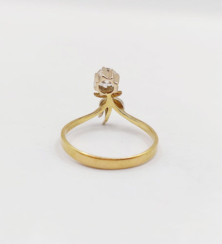 Bague 58 Bague duchesse soviétique en or 18k et diamant 0,40 ct 58 Facettes A07469