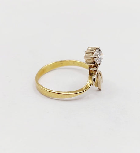 Bague 58 Bague duchesse soviétique en or 18k et diamant 0,40 ct 58 Facettes A07469