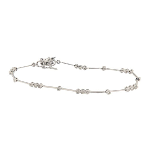 Bracelet Bracelet à segments en or blanc et diamants 58 Facettes G3975