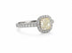 Bague 52 Solitaire - Bague en or blanc 18 carats, diamant jaune 58 Facettes Fl