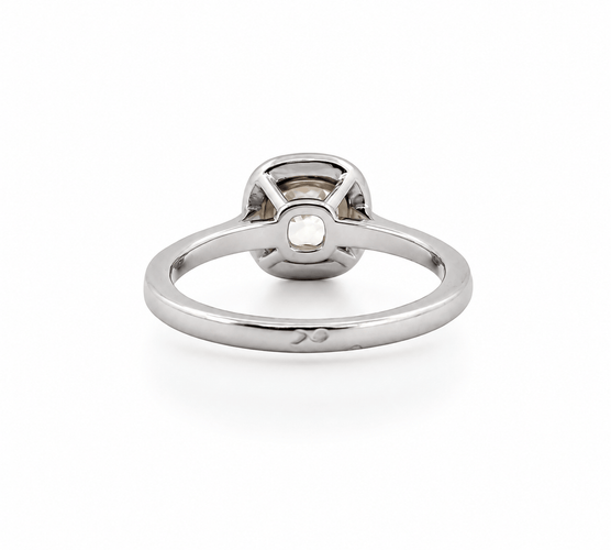 Bague 52 Solitaire - Bague en or blanc 18 carats, diamant jaune 58 Facettes Fl