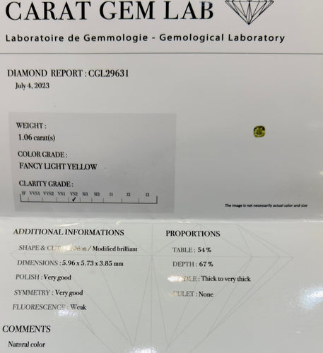 Bague 52 Solitaire - Bague en or blanc 18 carats, diamant jaune 58 Facettes Fl