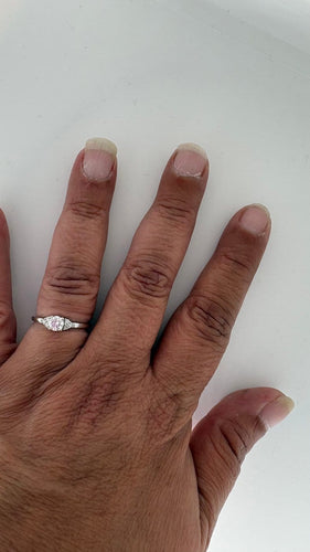 Bague 53 Bague 3 diamants en or blanc 58 Facettes Bague 53358