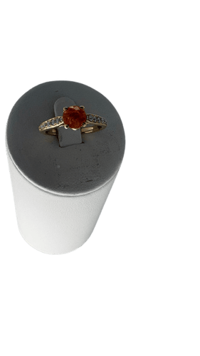 Bague 52 Bague en or jaune avec saphir orange et diamants 58 Facettes Bague 35121