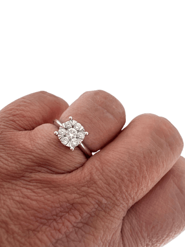 Bague 49 Bague en or blanc et diamants 58 Facettes Bague 08135