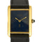 Montre Cartier Tank Must - Montre en argent plaqué or cadran laqué bleu 58 Facettes A1198