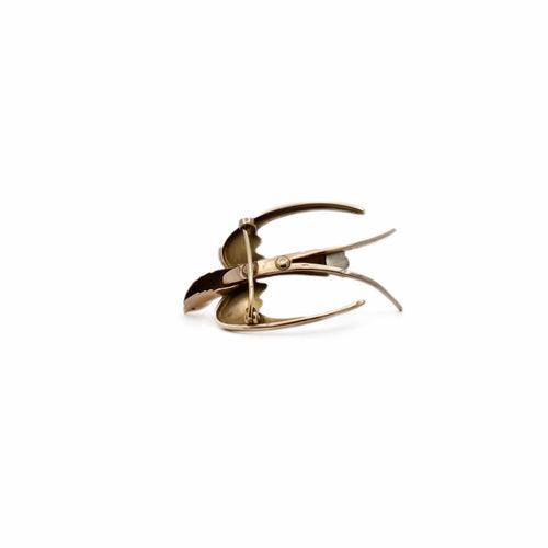 Broche Broche hirondelle en or rose et or gris 58 Facettes REF24065-228
