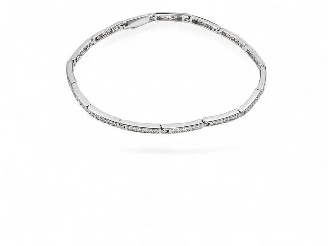 Bracelet Ligne Éclatante - Bracelet en or blanc et diamants 58 Facettes fb2