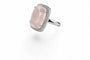 Bague 53 Rosalia Impériale - Bague en or blanc, quartz rose et diamants 58 Facettes fbr