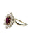 Bague 57 Bague marguerite en or blanc, rubis non chauffé et diamants 58 Facettes 1854