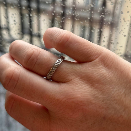 Bague 55 Alliance - Bague américaine en platine diamants 58 Facettes REF24076-239