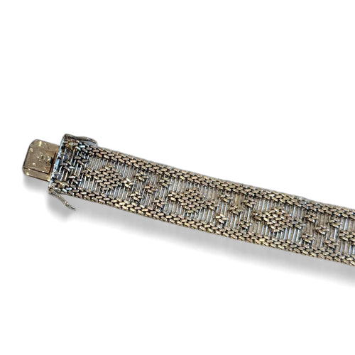 Bracelet Bracelet manchette tissé en or gris 58 Facettes REF24086-249