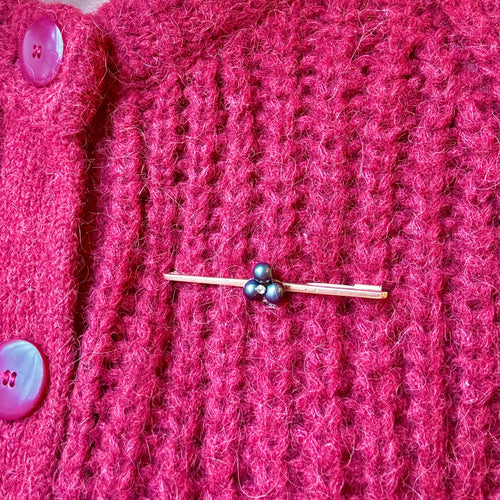 Broche Broche barrette trèfle en or rose 14K et diamants 58 Facettes REF24081-244