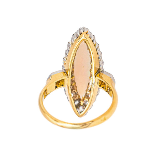 Bague 47.5 Bague marquise en or jaune et blanc, opale et diamants 58 Facettes 5062435CN