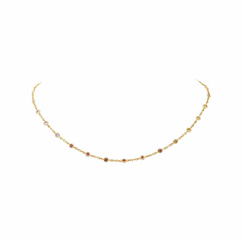Collier Collier en or jaune et saphirs de couleurs 58 Facettes 5225694CN