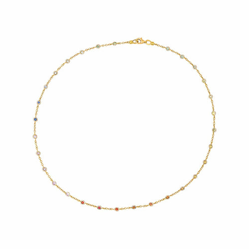 Collier Collier en or jaune et saphirs de couleurs 58 Facettes 5225694CN