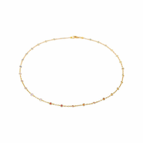 Collier Collier en or jaune et saphirs de couleurs 58 Facettes 5225694CN