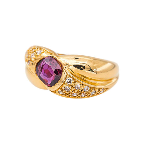 Bague 50 Bague en or jaune avec rubis et diamants 58 Facettes 5693504CN