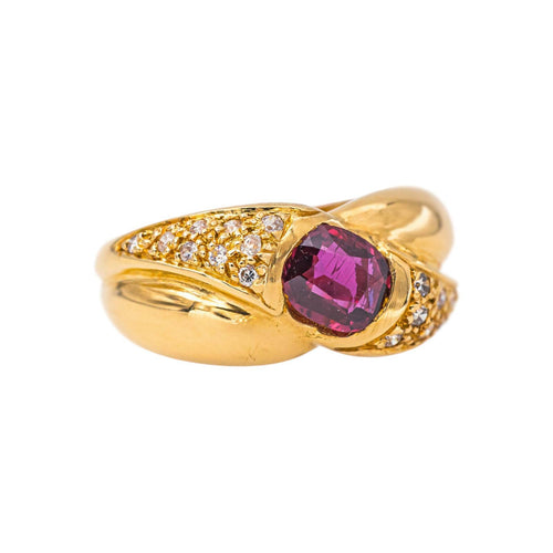 Bague 50 Bague en or jaune avec rubis et diamants 58 Facettes 5693504CN