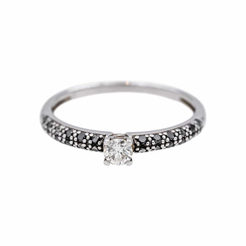 Bague 54 Bague solitaire en or blanc, diamant et saphirs 58 Facettes 5079833CN
