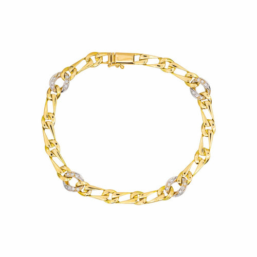 Bracelet Bracelet maille gourmette en or jaune et diamants 58 Facettes 5202403CN