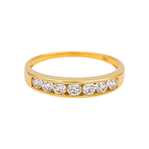 Bague 57 Demi-alliance - Bague en or jaune et diamants 58 Facettes 5226051CN