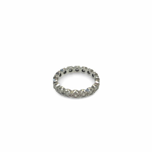 Bague 53 Alliance américaine - Bague en or gris et diamants 58 Facettes REF2515-282