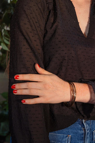 Bracelet Bracelet jonc en or jaune, blanc et rose 58 Facettes 5749760CN