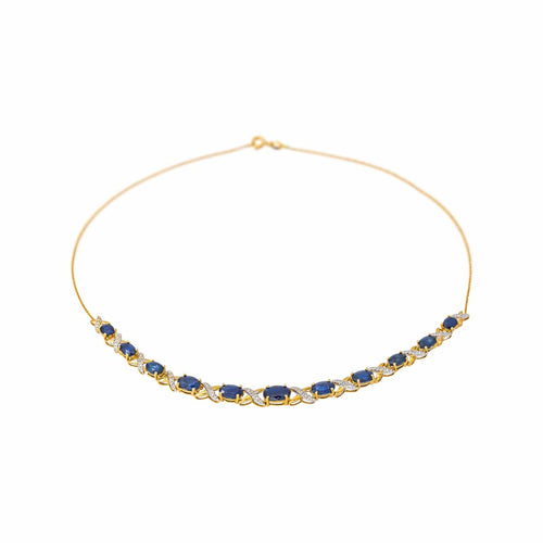 Collier Collier en or jaune et or blanc, saphirs et diamants 58 Facettes 5707100CN