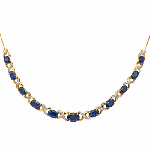 Collier Collier en or jaune et or blanc, saphirs et diamants 58 Facettes 5707100CN
