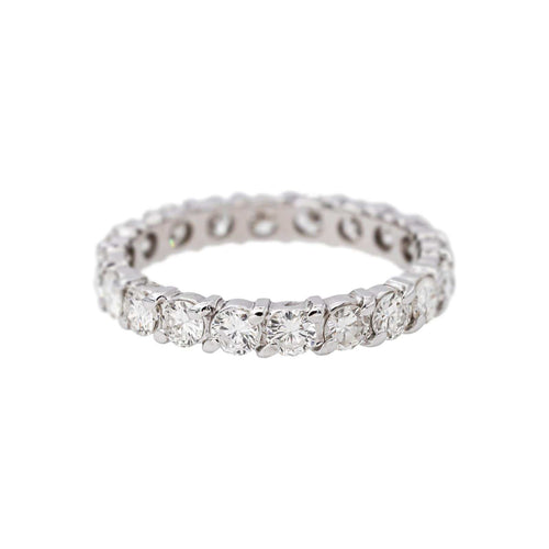 Bague 55 Alliance américaine - Bague en or blanc et diamants 58 Facettes 5709156CN