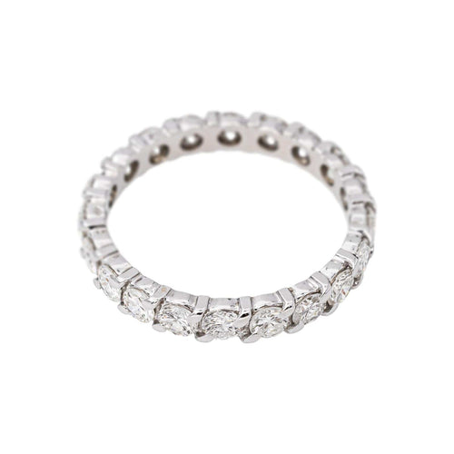 Bague 55 Alliance américaine - Bague en or blanc et diamants 58 Facettes 5709156CN