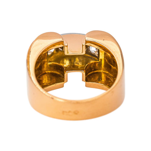 Bague 53 Tank - Bague en or rose, platine et diamants 58 Facettes 5709149CN