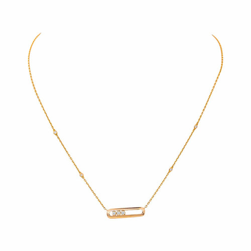 Collier Messika Move Classique - Collier en or rose et diamants 58 Facettes 5757406RV