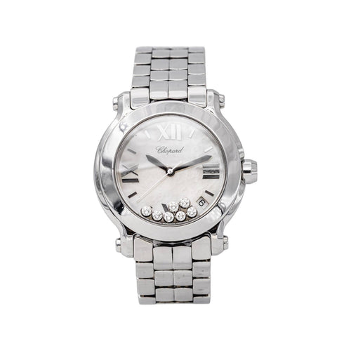 Montre Chopard Happy Sport - Montre en acier et diamants 58 Facettes 5786029RV