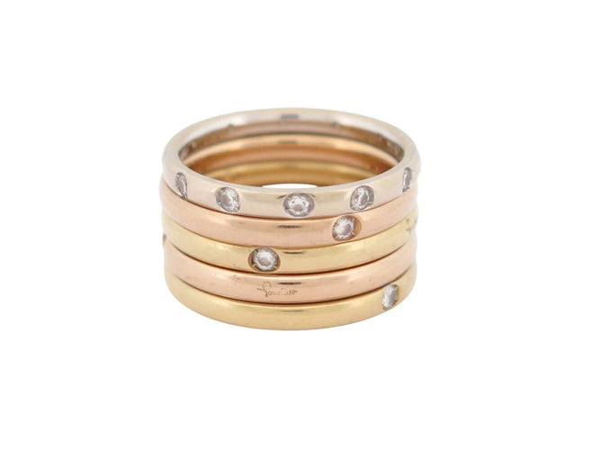 Bague 54 Pomellato Lucciole - Set de 5 bagues en or 18K et diamants 58 Facettes 275527