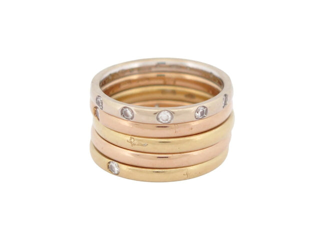 Bague 54 Pomellato Lucciole - Set de 5 bagues en or 18K et diamants 58 Facettes 275527