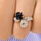 Bague 51 Toi et Moi - Bague ancienne en or 18 carats, saphir et diamants 58 Facettes Snc