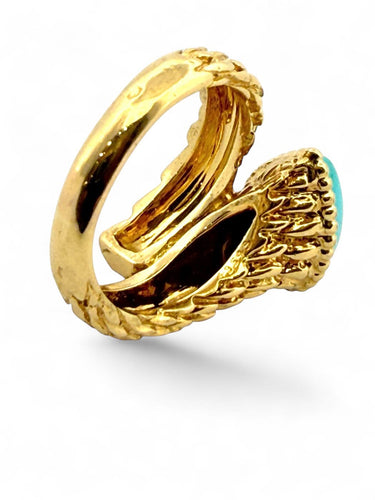 Bague 54 Boucheron Serpent Bohème - Bague en or jaune et turquoise 58 Facettes Bsb