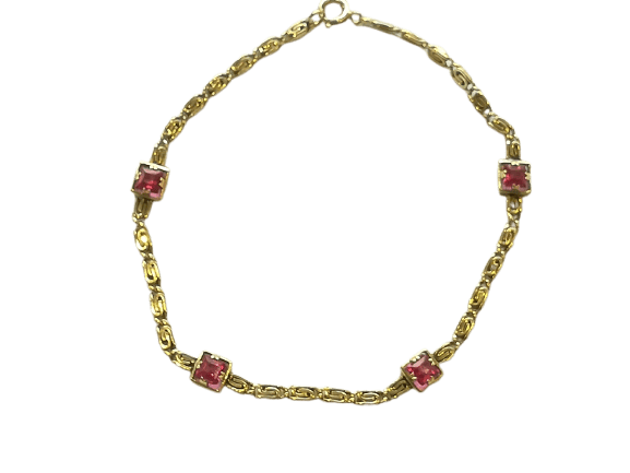 Bracelet Bracelet ancien en or jaune et spinelles rouges 58 Facettes 01187