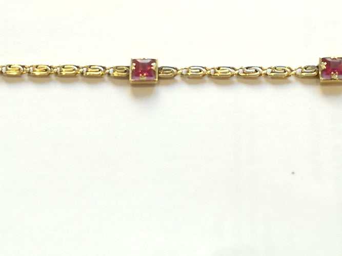 Bracelet Bracelet ancien en or jaune et spinelles rouges 58 Facettes 01187