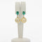 Boucles d'oreilles Boucles d'oreilles en or jaune, émeraudes et perles des mers du Sud 58 Facettes E0027