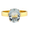 Bague 63 Bague solitaire en or jaune et blanc avec aigue-marine ovale 58 Facettes G3978
